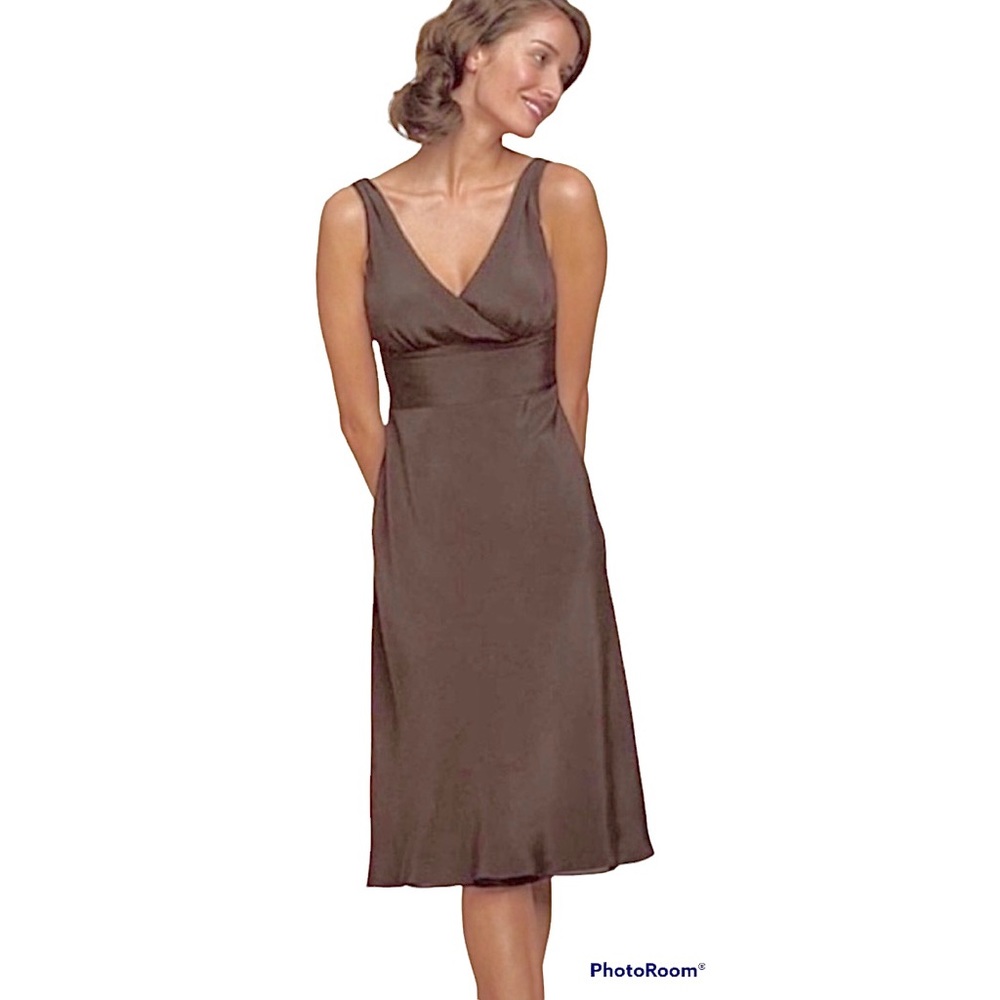 J. Crew Sophia Taupe Silk A-Like Cocktail Dress - Size 4.